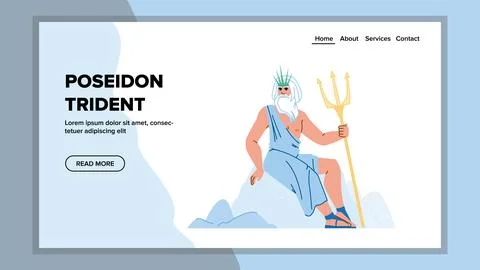 Poseidon trident vector Illustrazione stock