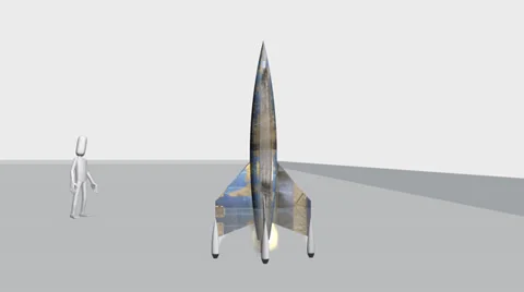 Poser Animation:  Rocket Ship of Dreams Video stock 33737281