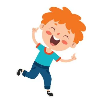 Poses And Expressions Of A Funny Boy Illustrazione stock