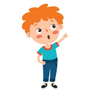 Poses And Expressions Of A Funny Boy Stock Illustration