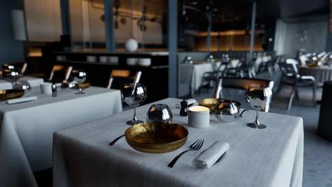 Posh restaurant with no diners present Stock Illustration
