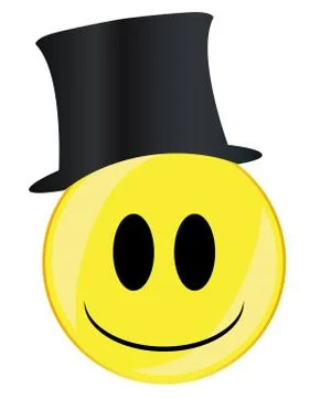 Posh Smile Face Button Isolated Stock Illustration