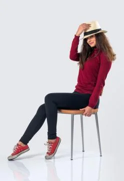 Posing with chair Stock Photos