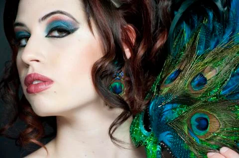 Posing With Feathers Stock Photos