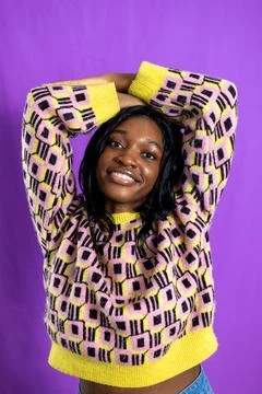 Posing in a Funky Jumper in the Studio Stock Photos