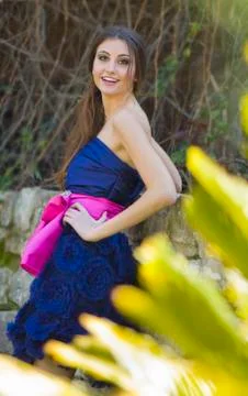 Posing in garden Foto stock