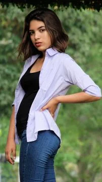 Posing Hispanic Female Stock Photos
