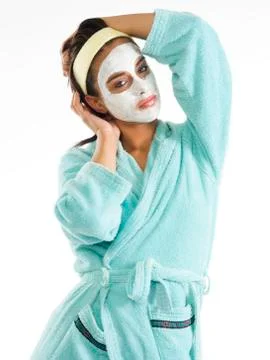 Posing with mask Stock Photos