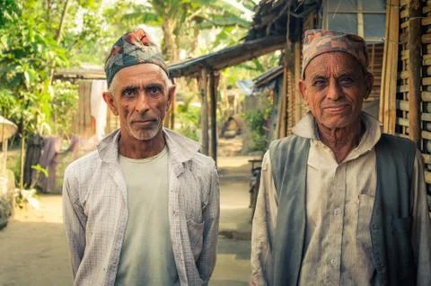 Posing men in Nepal Stock Photos