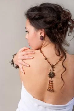 Posing model with jewellery Stock Photos