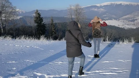 Posing for picture in winter Stock Footage 72809662