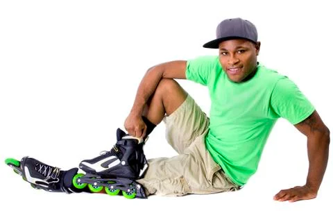 Posing with Rollerblades Stock Photos