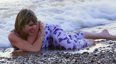 Posing in the sea Stock Footage 21375282