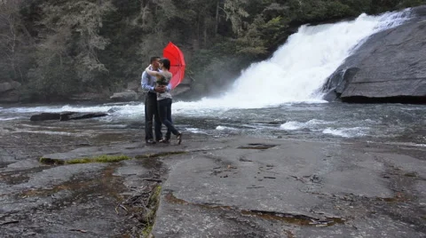 Posing in the spray Stock Footage 58560650