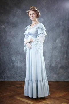 Posing in studio in old style Stock Photos