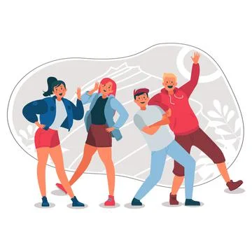 POSING FOR TAKING PHOTO Stock Illustration