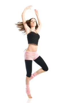 Posing young dancer isolated on white background Foto stock