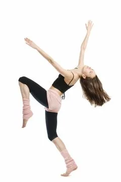 Posing young dancer isolated on white background Stock-Fotos