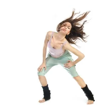 Posing young dancer isolated on white background Stock-Fotos