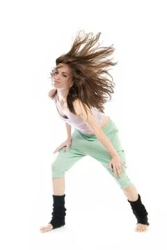 Posing young dancer isolated on white background Stock-Fotos