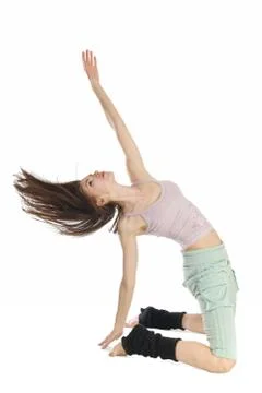 Posing young dancer isolated on white background Stock-Fotos