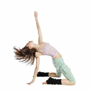 Posing young dancer isolated on white background Stock-Fotos