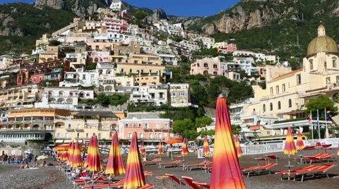 Positano beach view Vídeo Stock 56541888