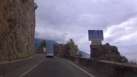 Positano Coastline Drive - Dash camera POV, Italy, Europe Travel Stock Footage 152328695