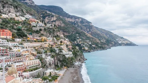 Positano Sunset Stock Footage 123990377