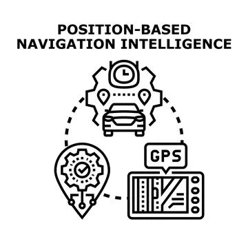 Position based intelligent navigation system concept Stock Illustration