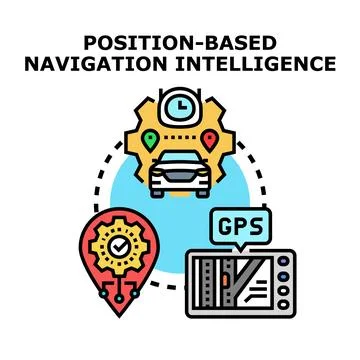 Position based intelligent navigation system concept Stock Illustration