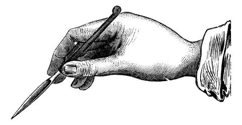 Position of the knife into the incision made ??by simple addition in front of Stockillustratie
