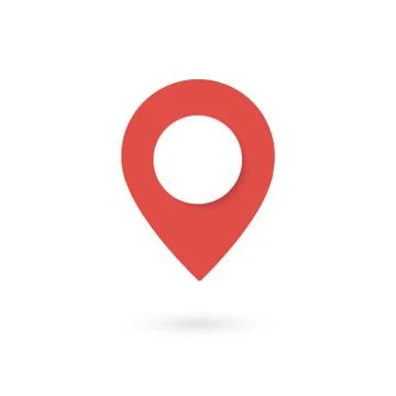 Position marker isolated on white background. Red location pin icon. Pin map  Stock Illustration