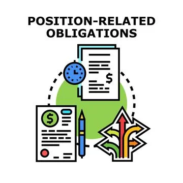 Position related obligations management process planning Stock Illustration