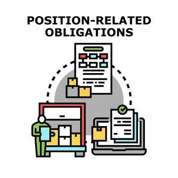 Position related obligations, tasks, and duties concept Stock Illustration