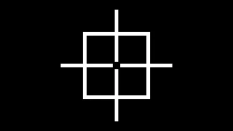 Position sign icon shape animated white color in black background Stock Footage 264644630