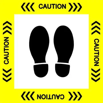 Position warning sign sticker reminding of keeping distance to protect. Stock Illustration