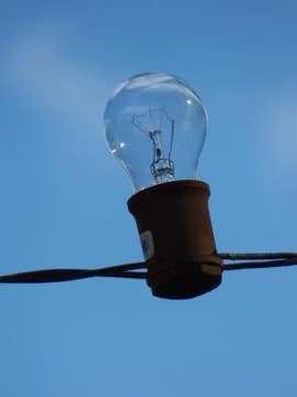 Positioned up light bulb Stock Photos