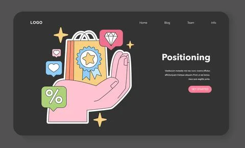 Positioning concept. Flat vector illustration Stockillustratie