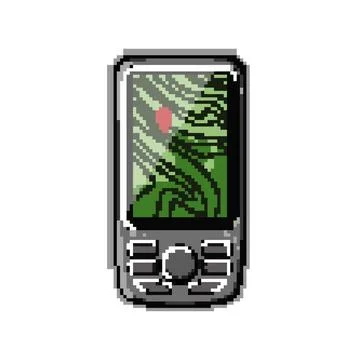 Positioning gandheld gps pixel art vector illustration 스톡 일러스트