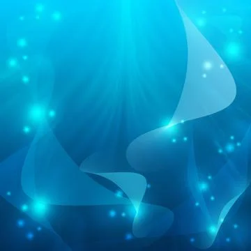 Positive Abstract blue background. Depth. The sun's rays shine through the .. Illustrazione stock
