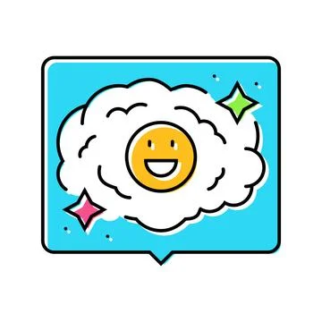 Positive affirmation bubble color icon vector illustration Stock Illustration