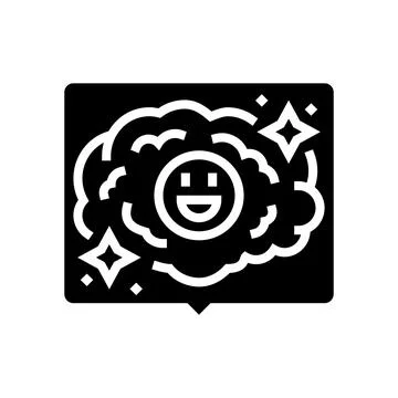 Positive affirmation bubble glyph icon vector illustration Stock Illustration