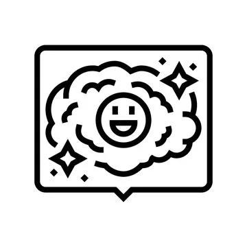 Positive affirmation bubble line icon vector illustration Stock Illustration