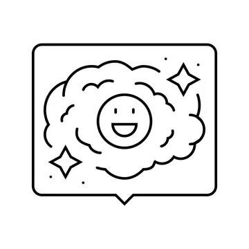 Positive affirmation bubble line icon vector illustration Stock Illustration