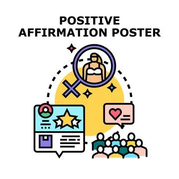Positive affirmation concept for body image Stock Illustration