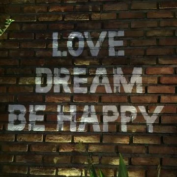 Positive affirmation on wall Stock Photos