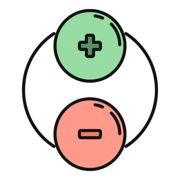 Positive and negative charge showing electricity concept icon Stock Illustration