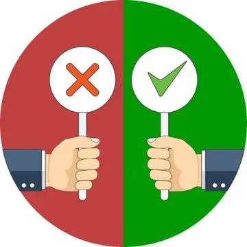 Positive and negative feedback concept. Flat design. Stock Illustration
