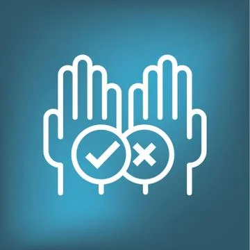 Positive and Negative, True or False Images or Plus and Minus 스톡 일러스트